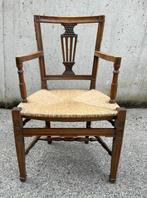 antieken stoel met armleuning en rieten zitting, Antiek en Kunst, Ophalen