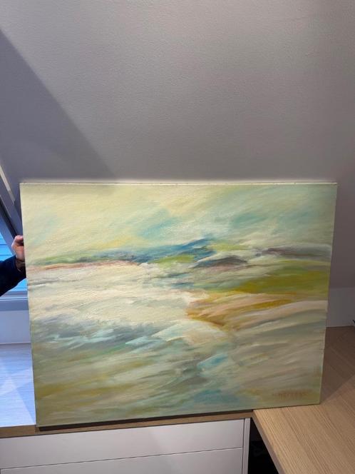 „Marine” — Olieverf op doek gesigneerd Herman Hertogs (1999), Antiek en Kunst, Kunst | Schilderijen | Abstract, Ophalen of Verzenden