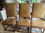 3 antieke stoelen leder, Antiek en Kunst, Antiek | Meubels | Stoelen en Sofa's, Ophalen of Verzenden