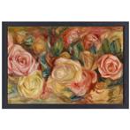 Roses - Pierre-Auguste Renoir toile + cadre à pâtisserie 70x, Antiquités & Art, Envoi
