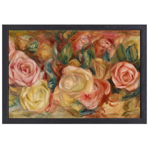 Roses - Pierre-Auguste Renoir toile + cadre à pâtisserie 70x, Antiquités & Art, Art | Peinture | Classique, Envoi
