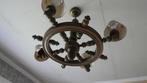ronde houten luster, Huis en Inrichting, Lampen | Kroonluchters, Ophalen, Gebruikt, Hout
