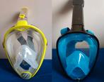 Snorkelmasker geel of blauw L, Watersport en Boten, Snorkelen, Ophalen of Verzenden, Zo goed als nieuw, Snorkelmasker