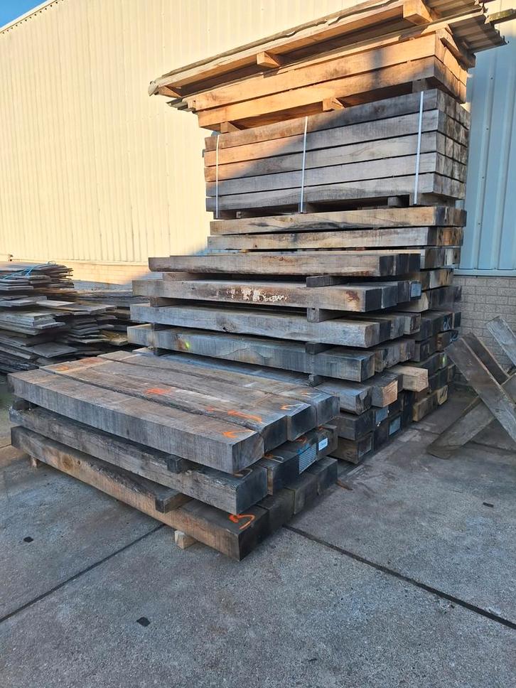 BLANK Eiken bielzen  balken Spoorbielzen, Jardin & Terrasse, Traverses & Bordures, Bois, Enlèvement