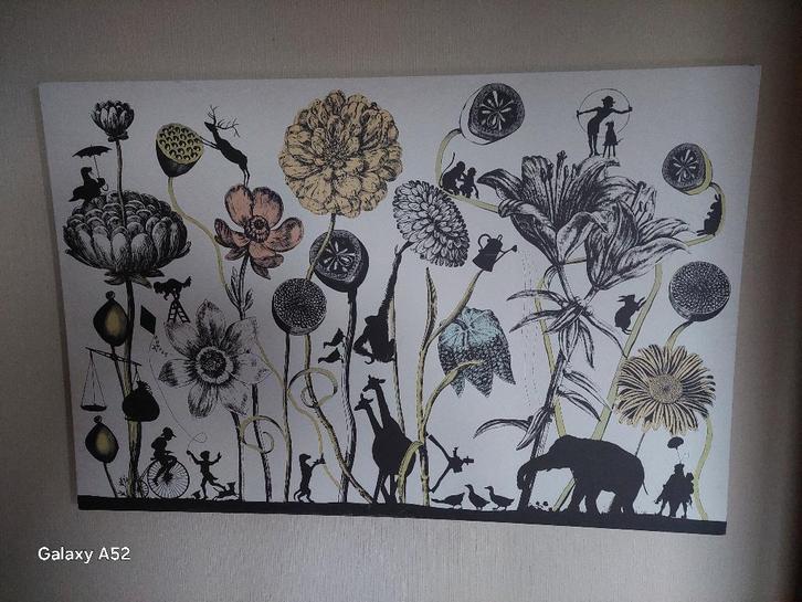 Ikea Pjatteryd, reproductie op kanvas 118 x 78 cm, Huis en Inrichting, Woonaccessoires | Schilderijen, Tekeningen en Foto's, Zo goed als nieuw