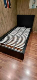 2 x éénpersoonsbed zwart met lattenbodem, Ophalen, 90 cm, Eenpersoons, Zwart