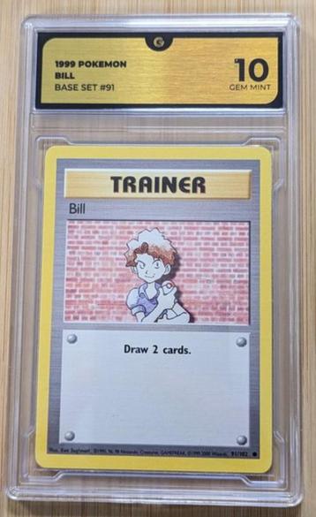 Pokemon - 1999 Bill Base Trainer Grade 10 beschikbaar voor biedingen