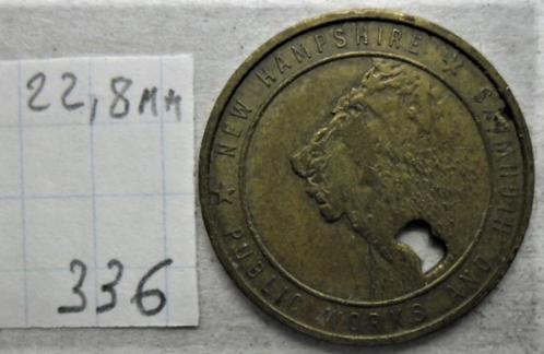 NEW HAMPSHIRE PUBLIC WORKS AND HIGHWAYS USA token, Postzegels en Munten, Penningen en Medailles, Overige materialen, Ophalen of Verzenden