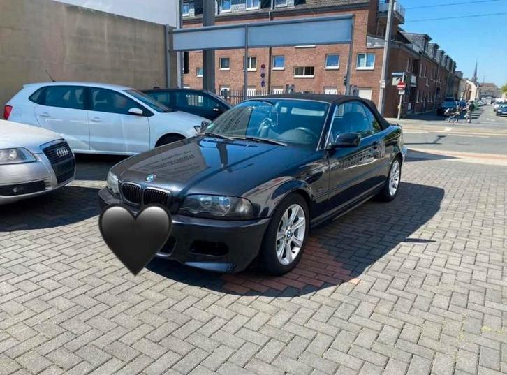 bmw e46 2.0 320i cabrio 2001, Auto's, BMW, Bedrijf, 3 Reeks, Benzine, Euro 3, Cabriolet, 3 deurs, Handgeschakeld, Zwart, Leder