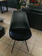 4 zwarte stoelen Jysk, Maison & Meubles, Chaises, Moderne stijl, Cuir, Enlèvement, Utilisé