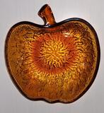 Glazen appel amberkleurig 22cm vintage, Ophalen