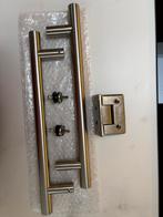 Deurgreep glazen deur met 1 scharnier, Doe-het-zelf en Bouw, Deuren en Vliegenramen, Ophalen, Gebruikt, Metaal