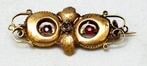 Antiek juweel broche goud - spinel en glas (origineel)., Handtassen en Accessoires, Antieke sieraden, Ophalen of Verzenden, Goud