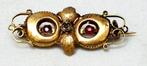 Antiek juweel broche goud spinel glas., Goud, Ophalen of Verzenden, Broche