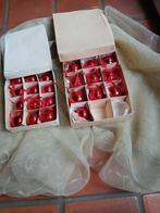 vintage rode glazen kerstballen jaren 60 -originele doos, Diversen, Ophalen of Verzenden, Gebruikt