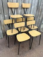 Obumex vintage formica stoelen |zwart frame| 100 op voorraad, Gebruikt, Zwart, Vintage, Ophalen of Verzenden