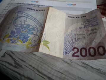 Oud briefje Belgische 2000 bf beschikbaar voor biedingen