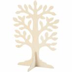 Arbre à bijoux en bois vierge avec support 30x20cm - 1 pièce, Hobby & Loisirs créatifs, Matériel, Envoi, Neuf