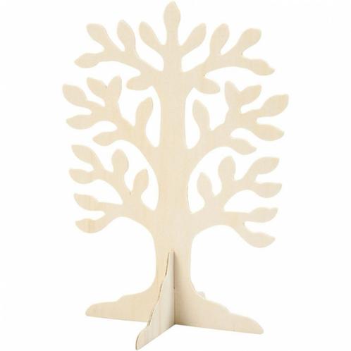 Blank houten sieraden boom met standaard 30x20cm - 1 stuk, Hobby en Vrije tijd, Knutselen, Nieuw, Materiaal, Verzenden
