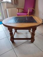 Table de salon en chêne massif, Maison & Meubles, Moins de 50 cm, Rond, Comme neuf, Enlèvement