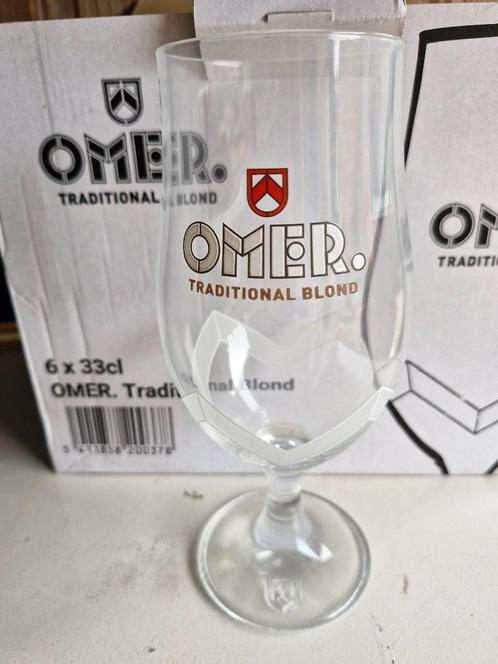 SET 6 OMER GLAZEN 33cl in doos 2€ per stuk - 24 beschikbaar, Verzamelen, Biermerken, Nieuw, Glas of Glazen, Ophalen of Verzenden