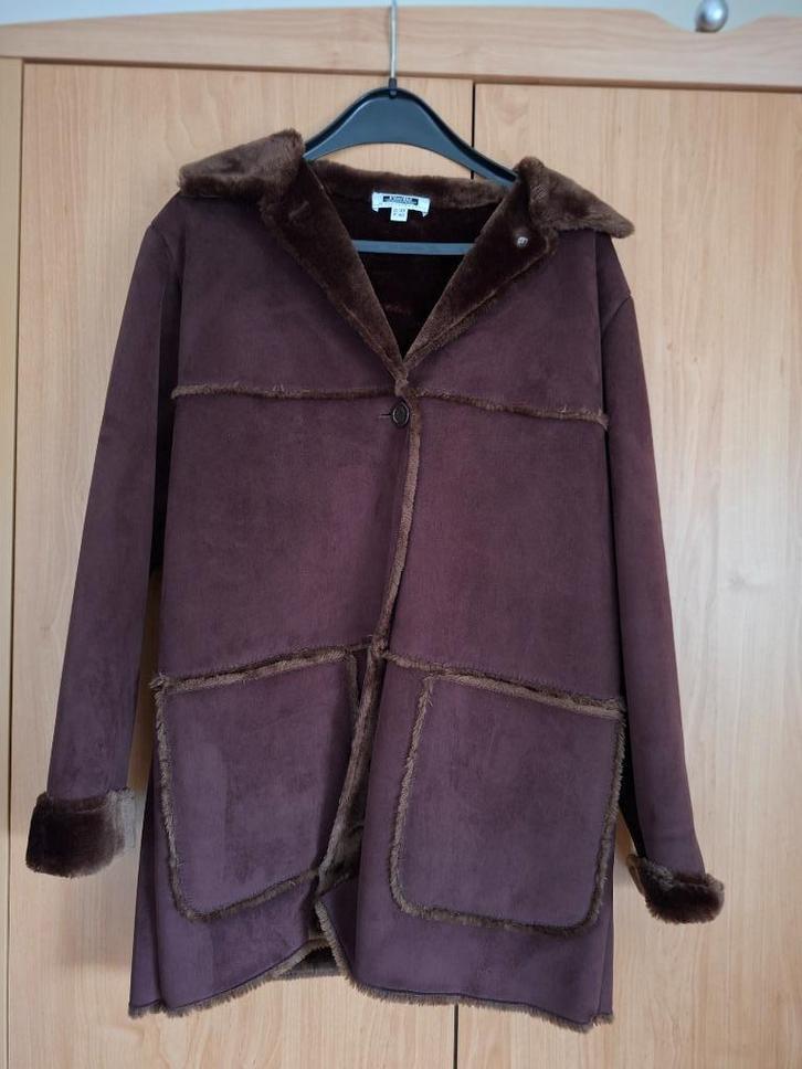 Donkerbruine warme dames winterjas (D38/F40), Kleding | Dames, Jassen | Winter, Gedragen, Maat 38/40 (M), Bruin, Ophalen of Verzenden