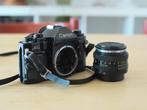 Canon A1 + Canon nFD 50mm F1.8, Audio, Tv en Foto, Fotocamera's Analoog, Ophalen of Verzenden, Gebruikt, Spiegelreflex, Canon