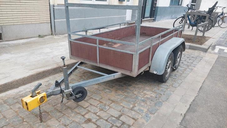 Aanhangwagen dubbelasser, Auto diversen, Aanhangers en Bagagewagens, Zo goed als nieuw, Ophalen