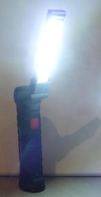 Lampe torche led USB magnétique - Tête mobile, Batterie, Neuf