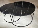 Set 2 marmeren salontafels, Huis en Inrichting, Tafels | Salontafels, Ophalen, 50 tot 75 cm, Rond, 50 tot 100 cm