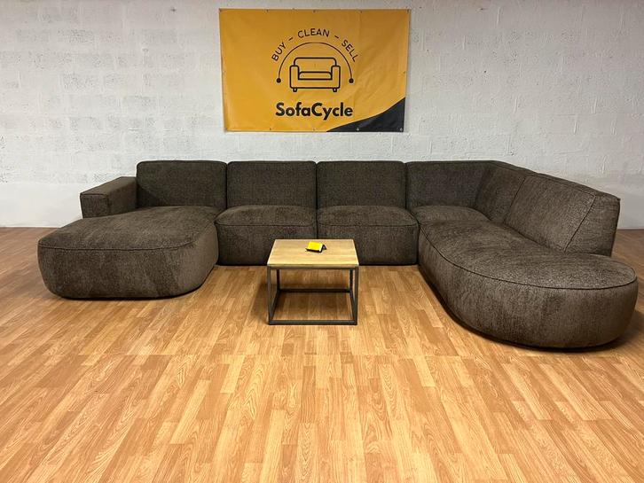 Showroommodel -Grote U-vorm design zetel – modulair, Huis en Inrichting, Zetels | Voetbanken en poefs, Zo goed als nieuw, Stof