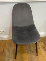 6 Grijze velvet stoelen met zwarte poten te koop, Huis en Inrichting, Stoelen, Zo goed als nieuw, Ophalen