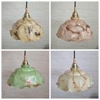 Vintage opaline gemarmerde glazen hanglampen., Antiek en Kunst, Curiosa en Brocante, Ophalen of Verzenden