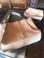 Handtas - clutch - splinternieuw - beige leder, Ophalen of Verzenden, Beige, Handtas