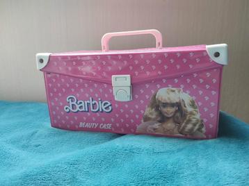 Vintage groot Barbie 1988 hot pink beauty case make up tas, Enlèvement, Utilisé, Rose, Rigide
