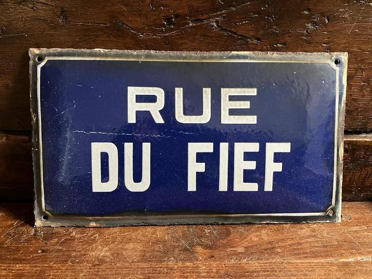 Plaque de rue émaillée Rue du Fief, Antiek en Kunst, Antiek | Email, Ophalen of Verzenden