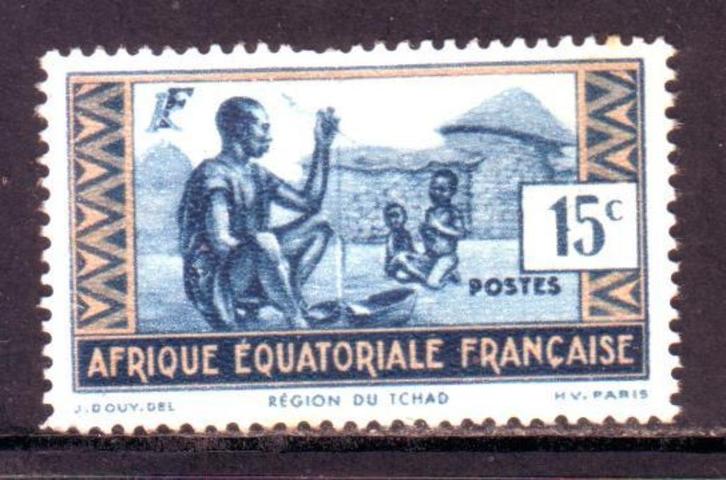 Postzegels Franse kolonies: Frans Equatoriaal Afrika, Postzegels en Munten, Postzegels | Afrika, Gestempeld, Overige landen, Ophalen of Verzenden