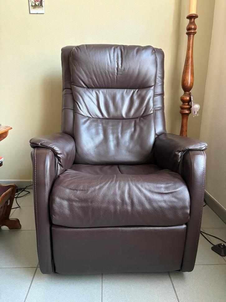 Lederen relax fauteuils, Huis en Inrichting, Fauteuils, Zo goed als nieuw, Leer, Minder dan 50 cm, Minder dan 75 cm, Ophalen
