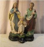 Belle statue ancienne de saints - La Sainte Famille - 20x16x, Enlèvement ou Envoi