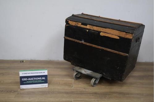 Antiek Zwart Houten Dekenkist, Huis en Inrichting, Woonaccessoires | Kisten