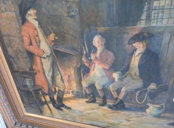Olie schilderij de pijprokers op doek beschikbaar voor biedingen