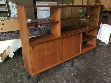 Houten boekenkast,vitrine 1960, Antiek en Kunst, Ophalen