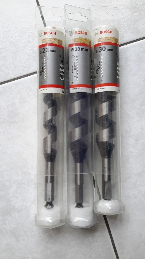 3 houtboren Bosch 22/28/30mm ( NIEUW ), Doe-het-zelf en Bouw, Gereedschap | Overige machines, Nieuw, Ophalen of Verzenden
