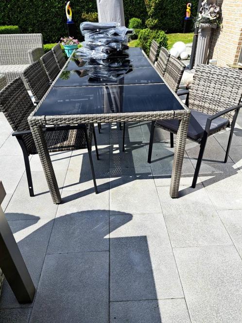 Groot dinner tuinset voor 8a10 personen, Tuin en Terras, Tuinsets en Loungesets, Zo goed als nieuw, Tuinset, Wicker, Meer dan 8 zitplaatsen