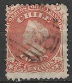 Chili 1878/1899 - Yvert 13 - Christoffel Columbus - 5 c. (ST, Affranchi, Envoi