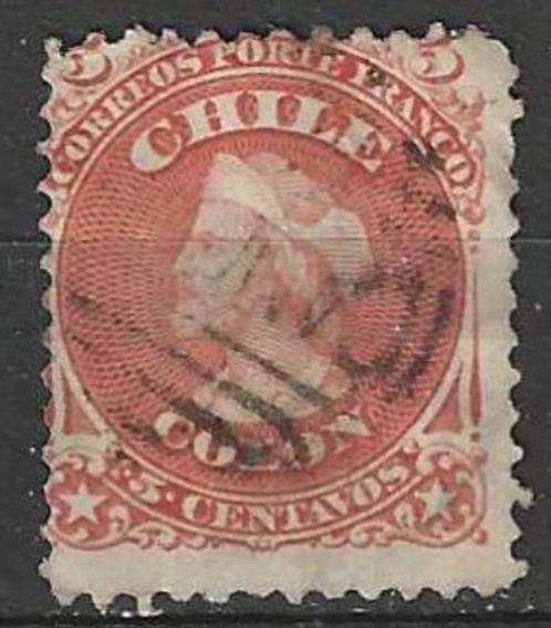 Chili 1878/1899 - Yvert 13 - Christoffel Columbus - 5 c. (ST, Timbres & Monnaies, Timbres | Amérique, Affranchi, Envoi