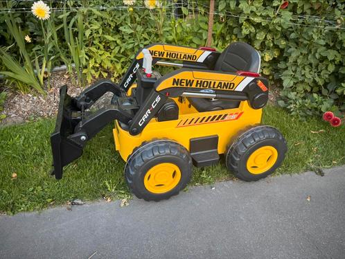 New holland elektrisch graafmachine / wiellader / geel, Kinderen en Baby's, Speelgoed | Buiten | Accuvoertuigen, Zo goed als nieuw