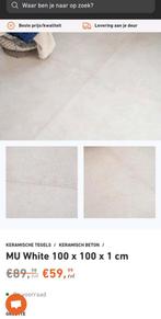 Lot tegels 1m x 1m betonlook White, Tuin en Terras, Tegels en Klinkers, Ophalen