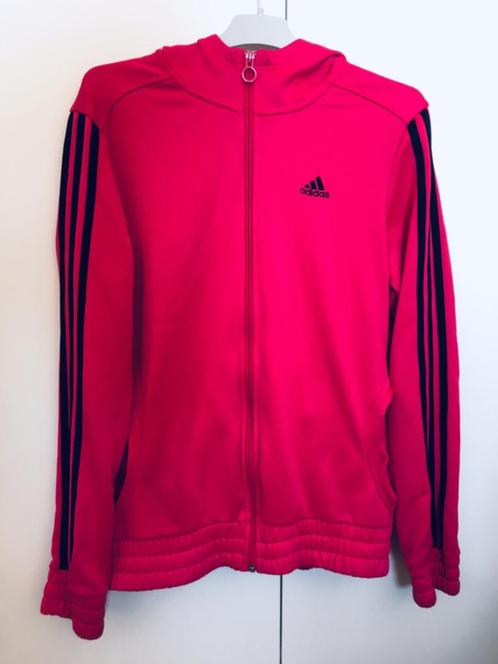 Adidas roze trainingsvest sportvest met kap , 176 (16 jaar), Kinderen en Baby's, Kinderkleding | Maat 176, Zo goed als nieuw, Meisje