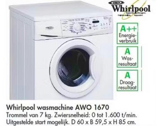 Wasmachine Whirlpool AWO 1670, Elektronische apparatuur, Wasmachines, Gebruikt, Voorlader, 6 tot 8 kg, 85 tot 90 cm, 1600 toeren of meer